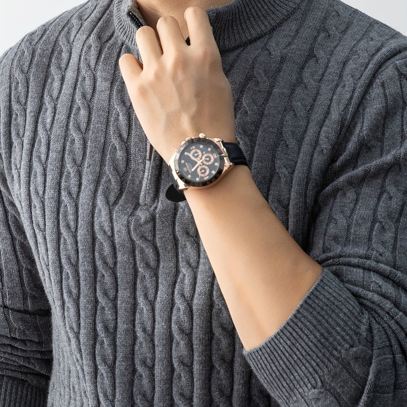 Cable Zip Knit Pullover