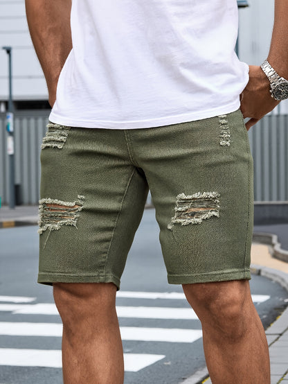 Structured Fit Denim Shorts