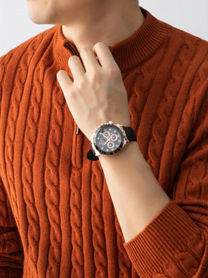 Cable Zip Knit Pullover