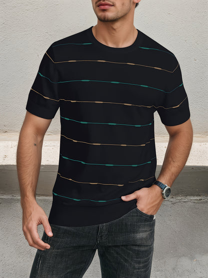 Dual-Tone Stripe Crew Tee
