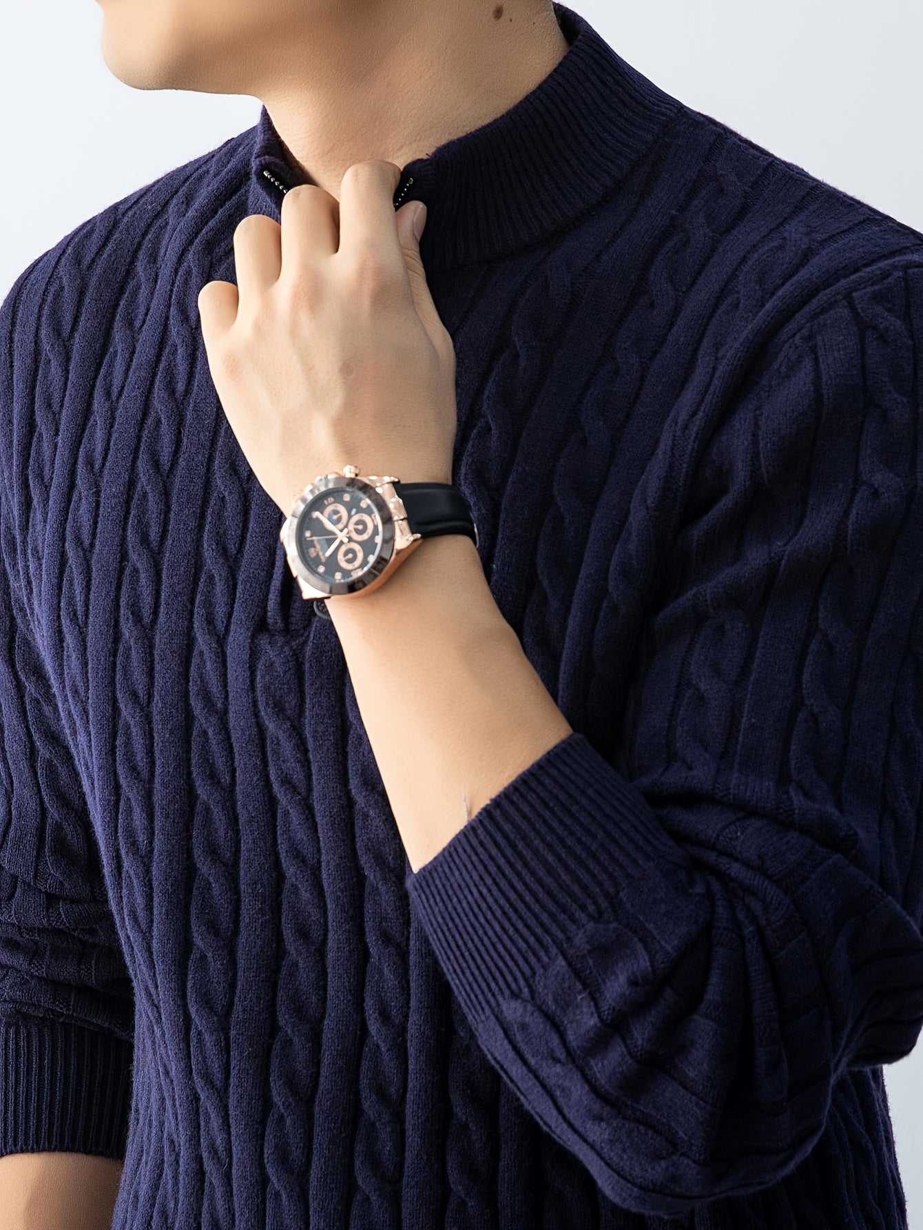 Cable Zip Knit Pullover