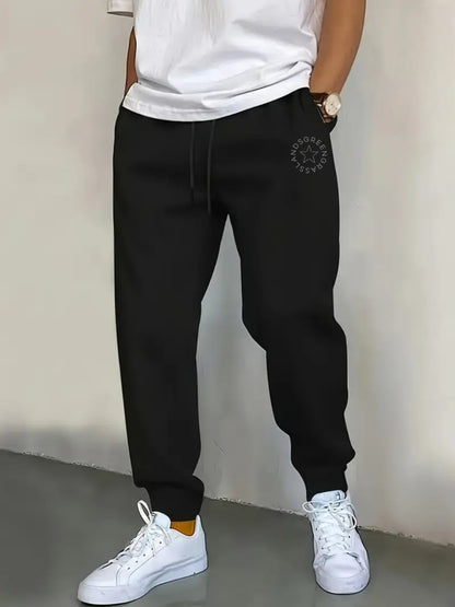 Men's Heavy-Duty Cotton Joggers - Gym Running Pants with Elastic Waist & Pockets, Breathable Knit Trousers for Workouts, Gym, Jogging, Casual Wear - Machine Washable Athletic Pants (No Dry Clean)