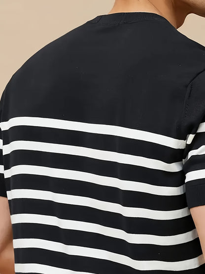 Classic Vertical Stripe Knit Tee