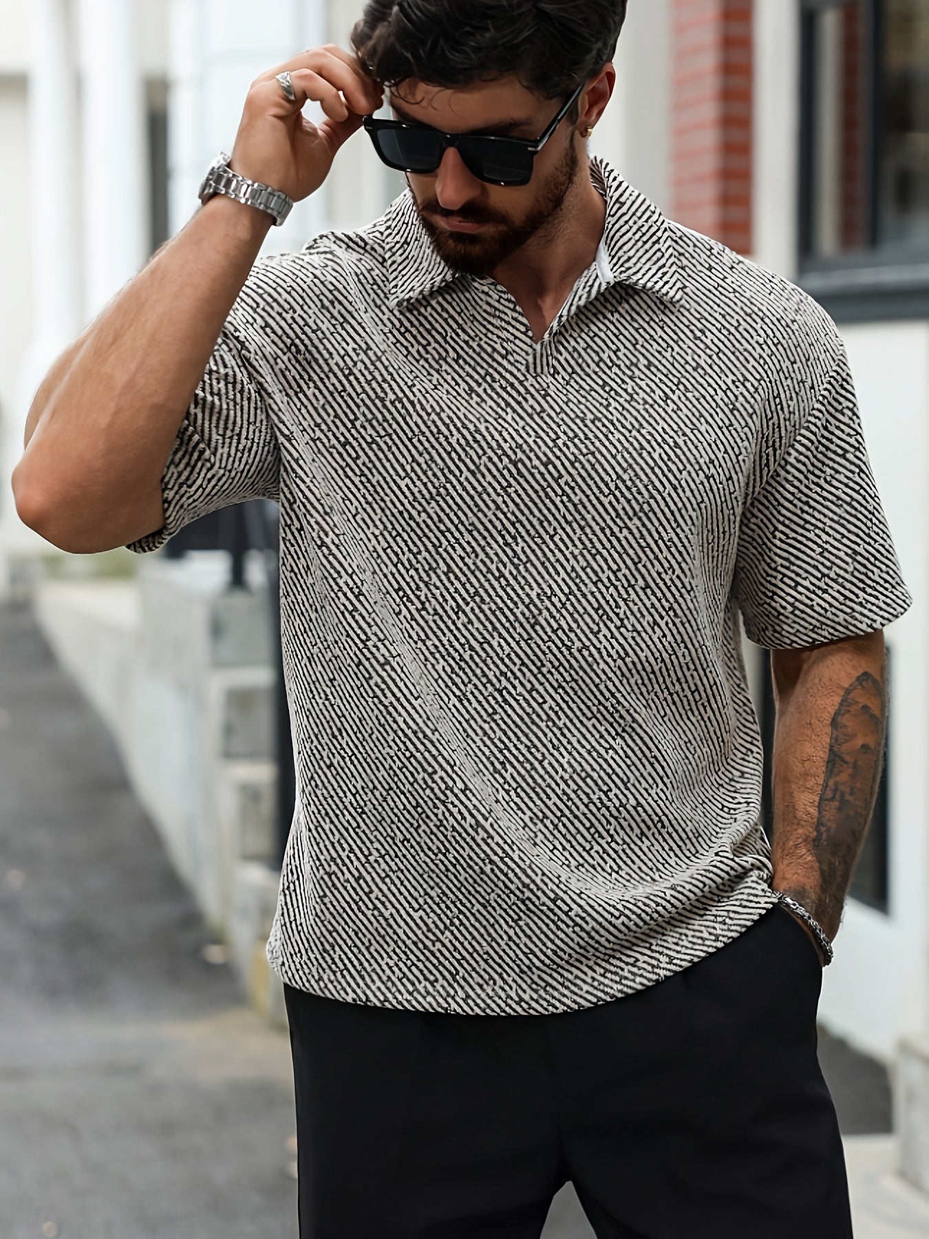 Linear Pattern Summer Shirt