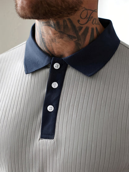 Contrast Knit Polo Shirt