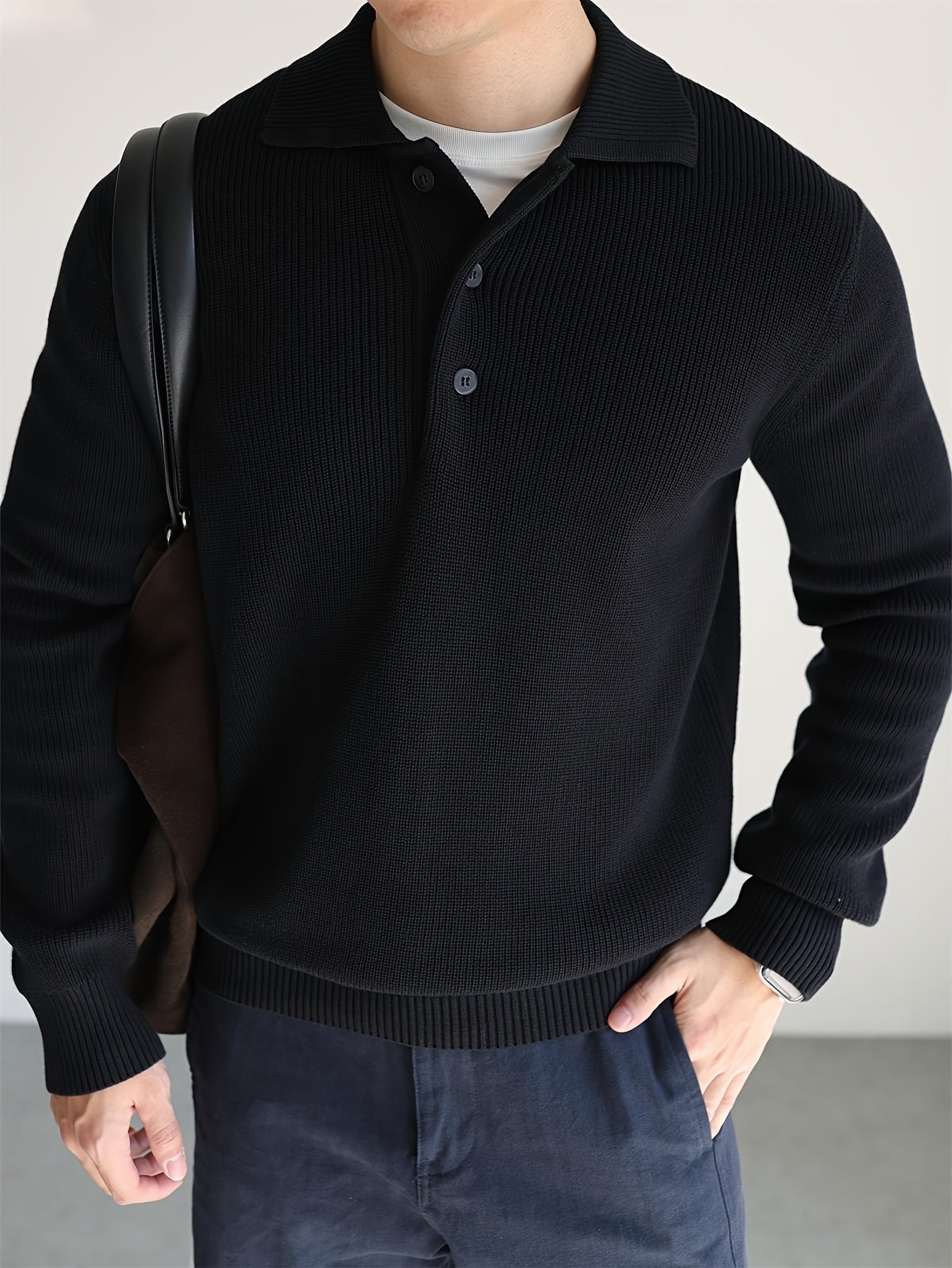 Structured Knit Collar Sweater