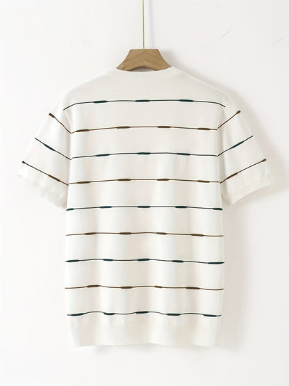 Dual-Tone Stripe Crew Tee