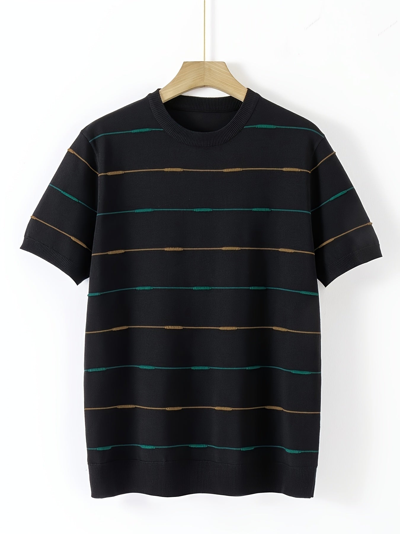 Dual-Tone Stripe Crew Tee