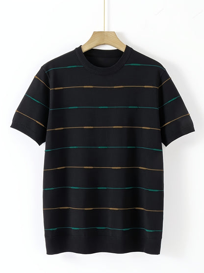 Dual-Tone Stripe Crew Tee