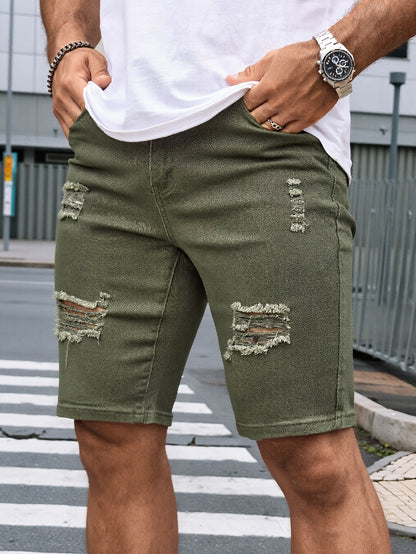 Structured Fit Denim Shorts