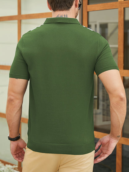 Striped Quarter-Zip Knit