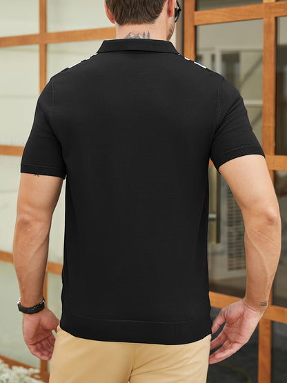 Striped Quarter-Zip Knit