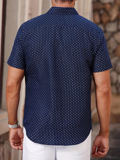 Navy Geo Print Shirt