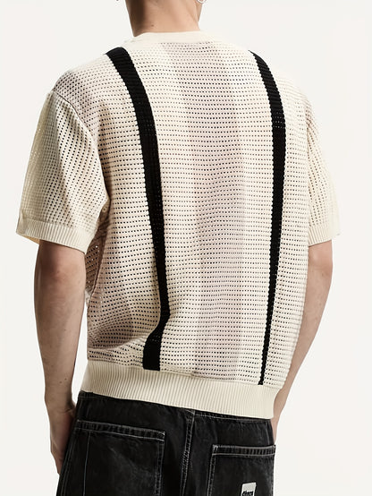 Striped Textured Knit Tee