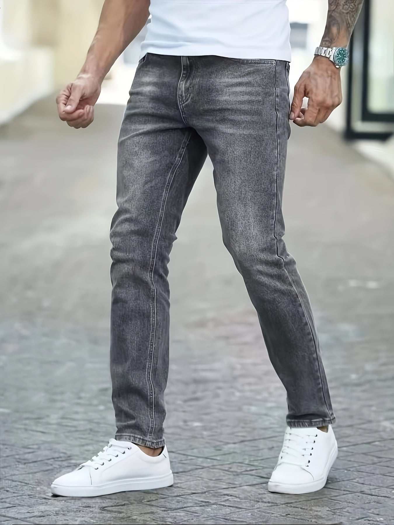 Vintage Wash Straight Denim