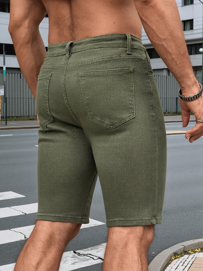 Structured Fit Denim Shorts