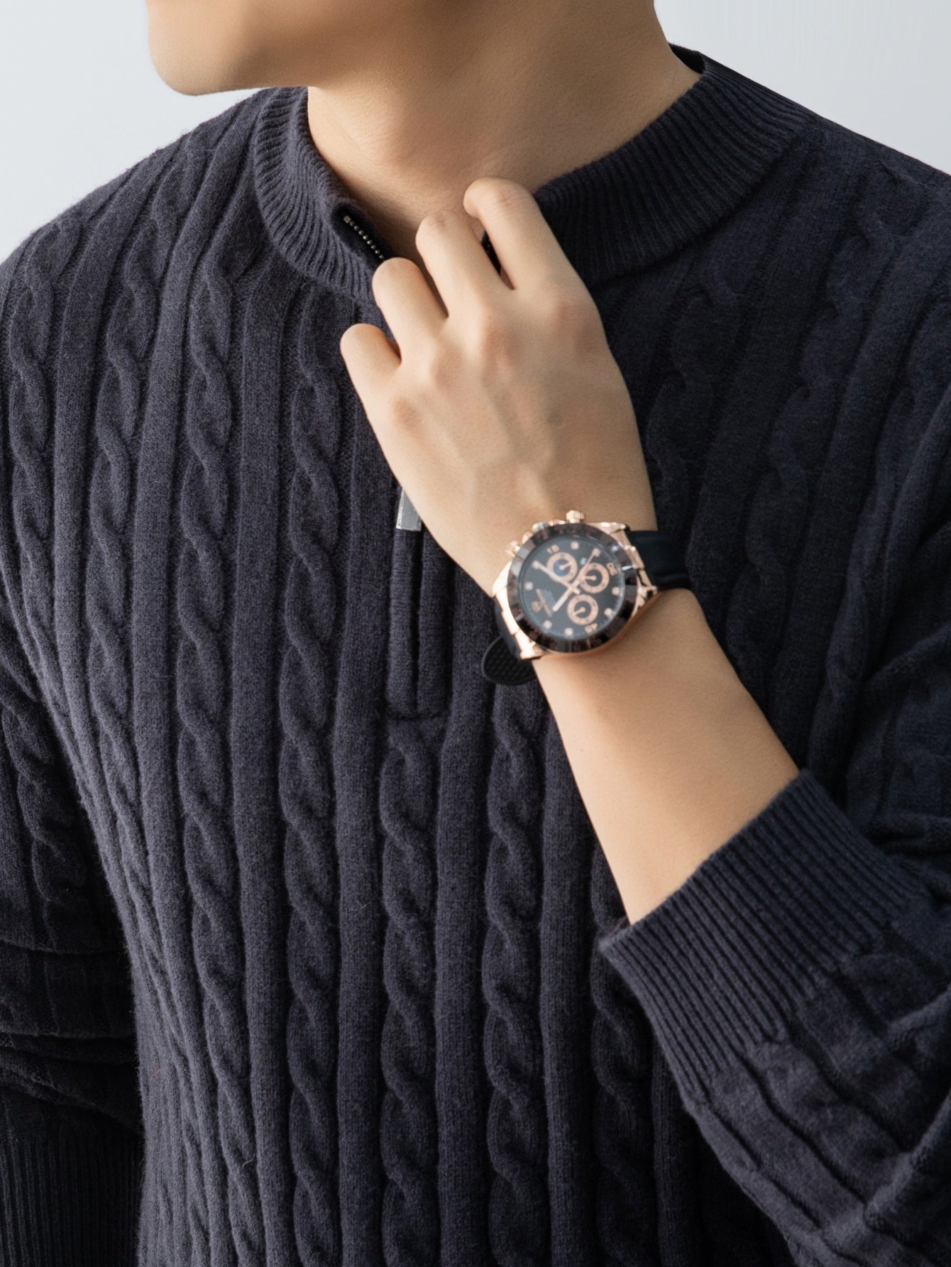 Cable Zip Knit Pullover