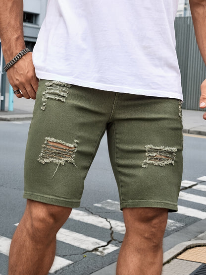 Structured Fit Denim Shorts