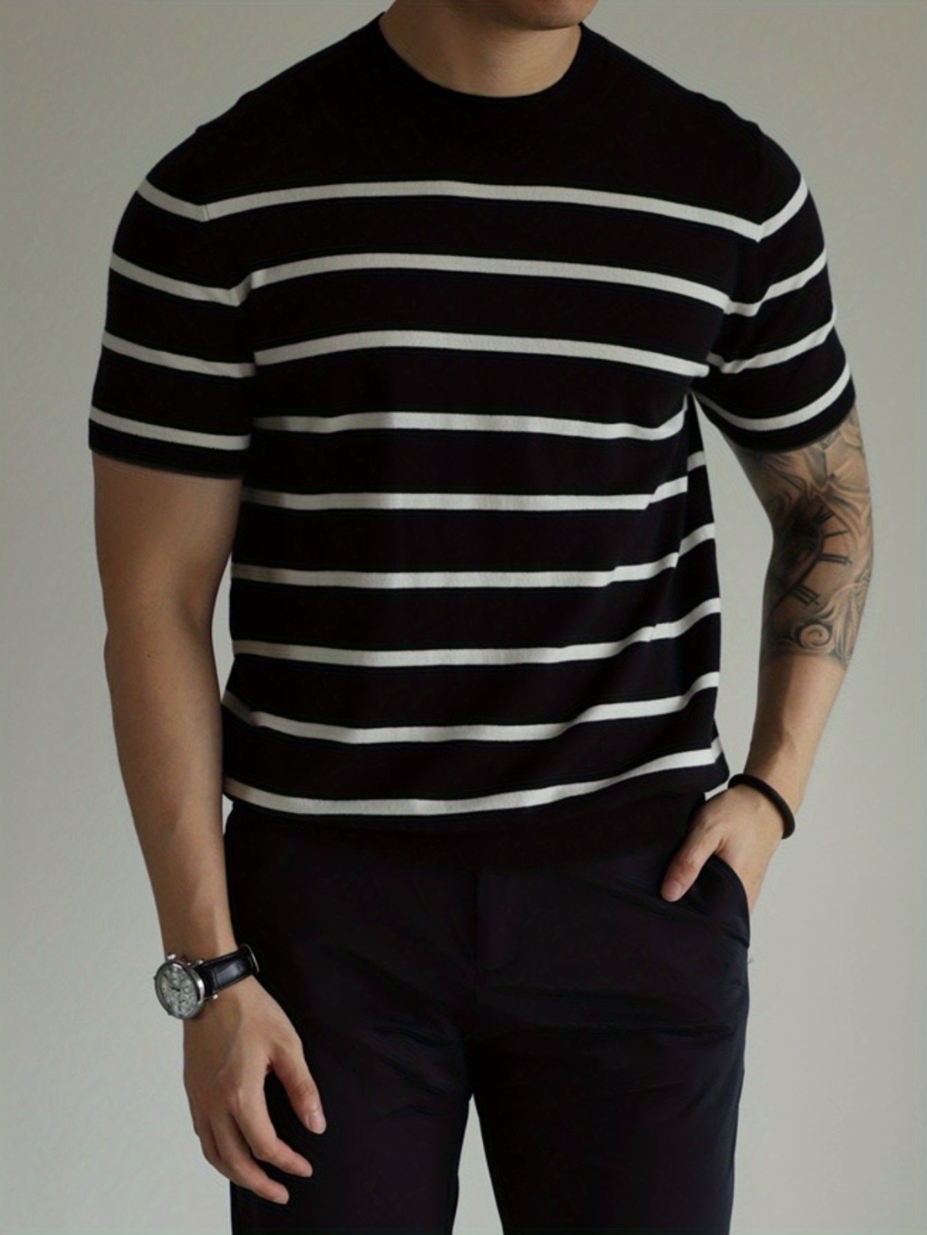 Classic Vertical Stripe Knit Tee
