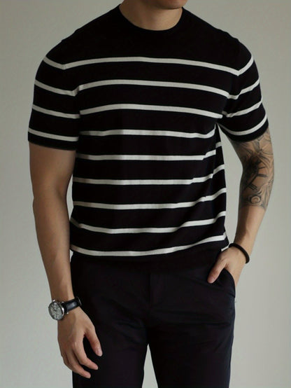 Classic Vertical Stripe Knit Tee