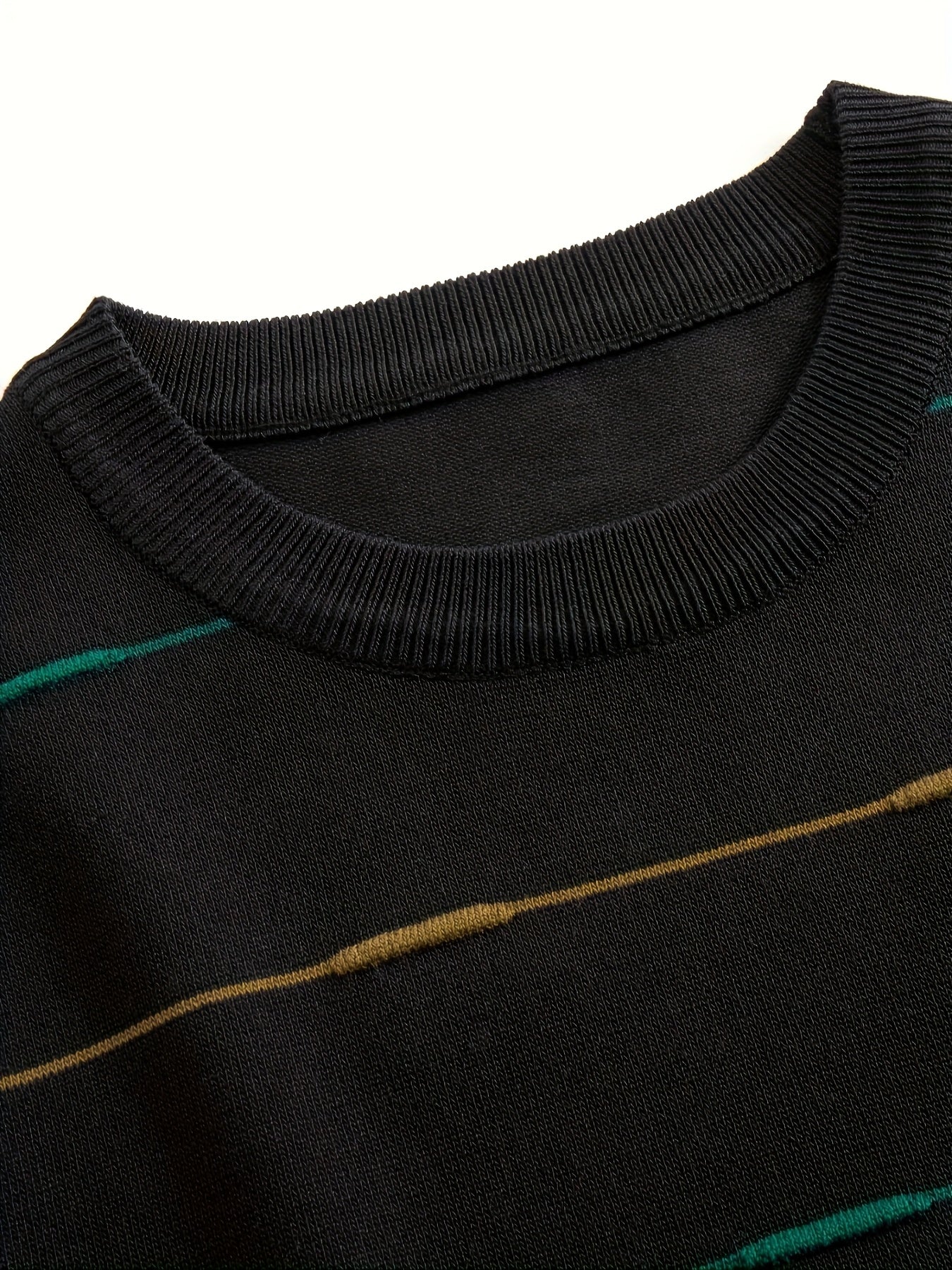 Dual-Tone Stripe Crew Tee