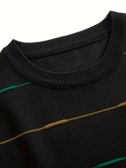 Dual-Tone Stripe Crew Tee