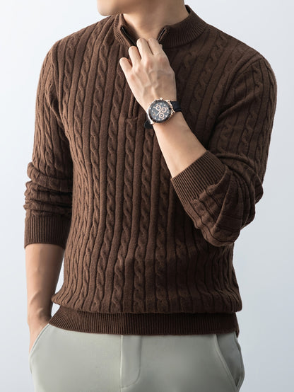 Cable Zip Knit Pullover