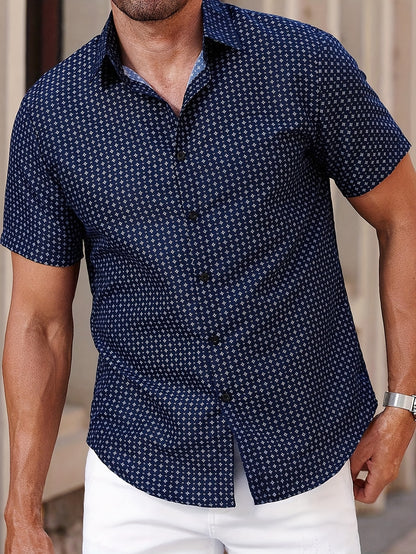 Navy Geo Print Shirt