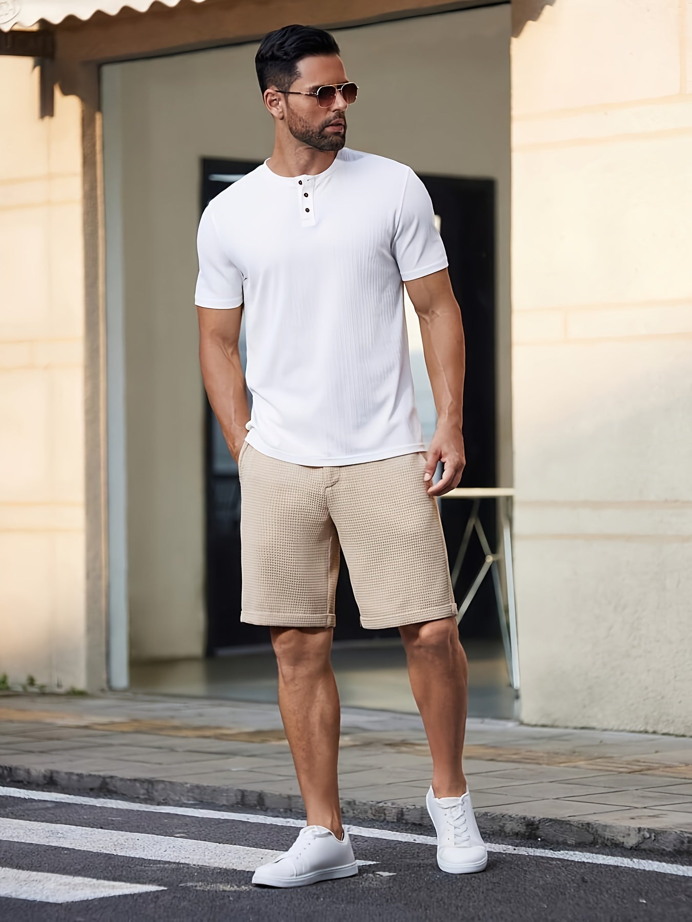 Waffle Texture Summer Shorts