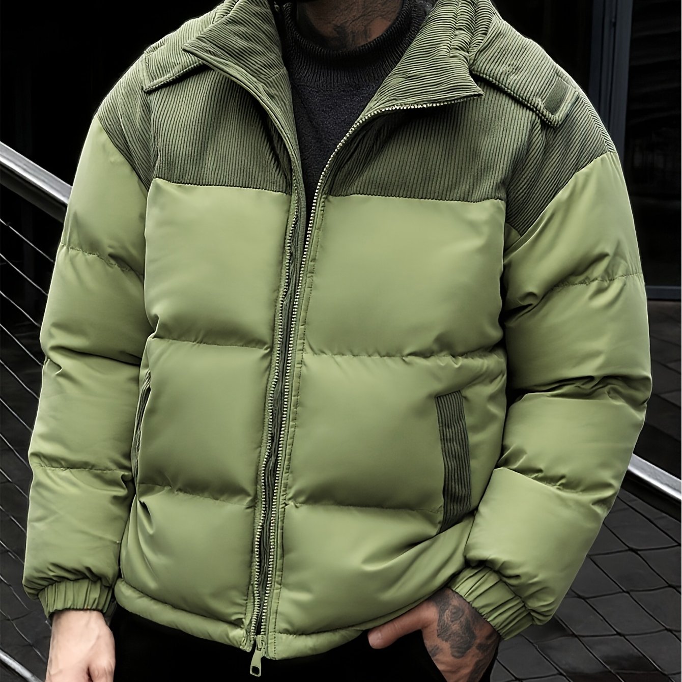 2025 New Product - Men's Winter Warm Jacket - Color-Block Thickened Warm Casual Hooded Jacket - Camping Christmas New Arrival