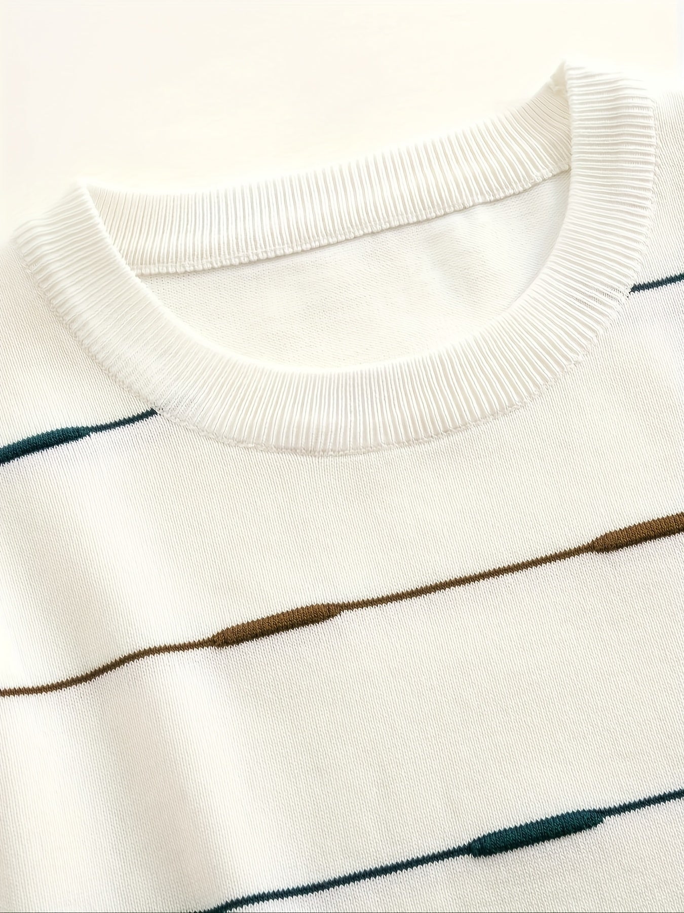 Dual-Tone Stripe Crew Tee