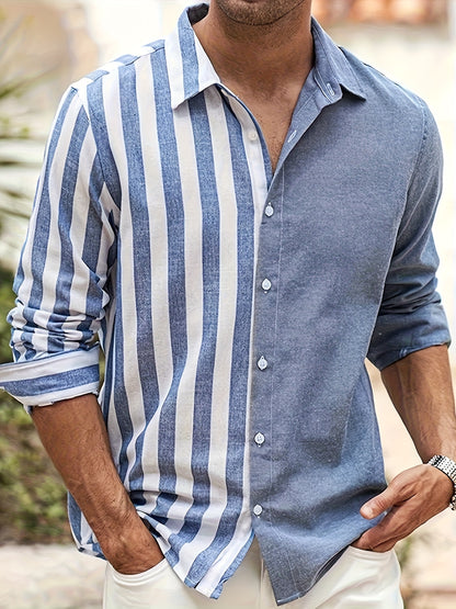 Blue Linear Stripe Shirt