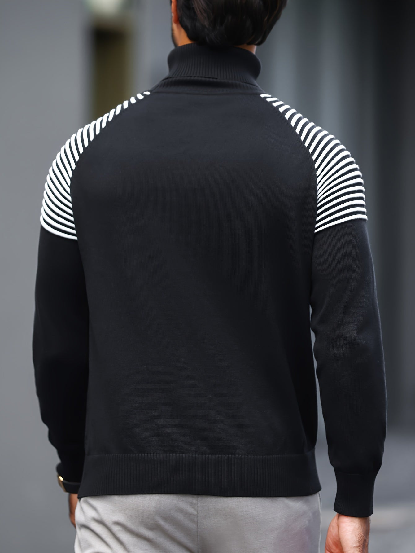 Ribbed High-Neck Sweater