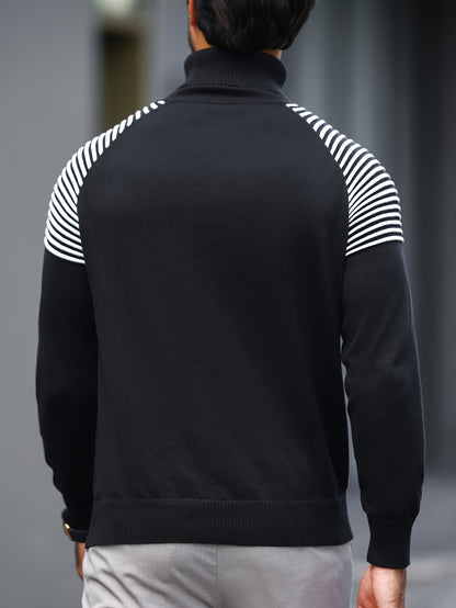 Ribbed High-Neck Sweater