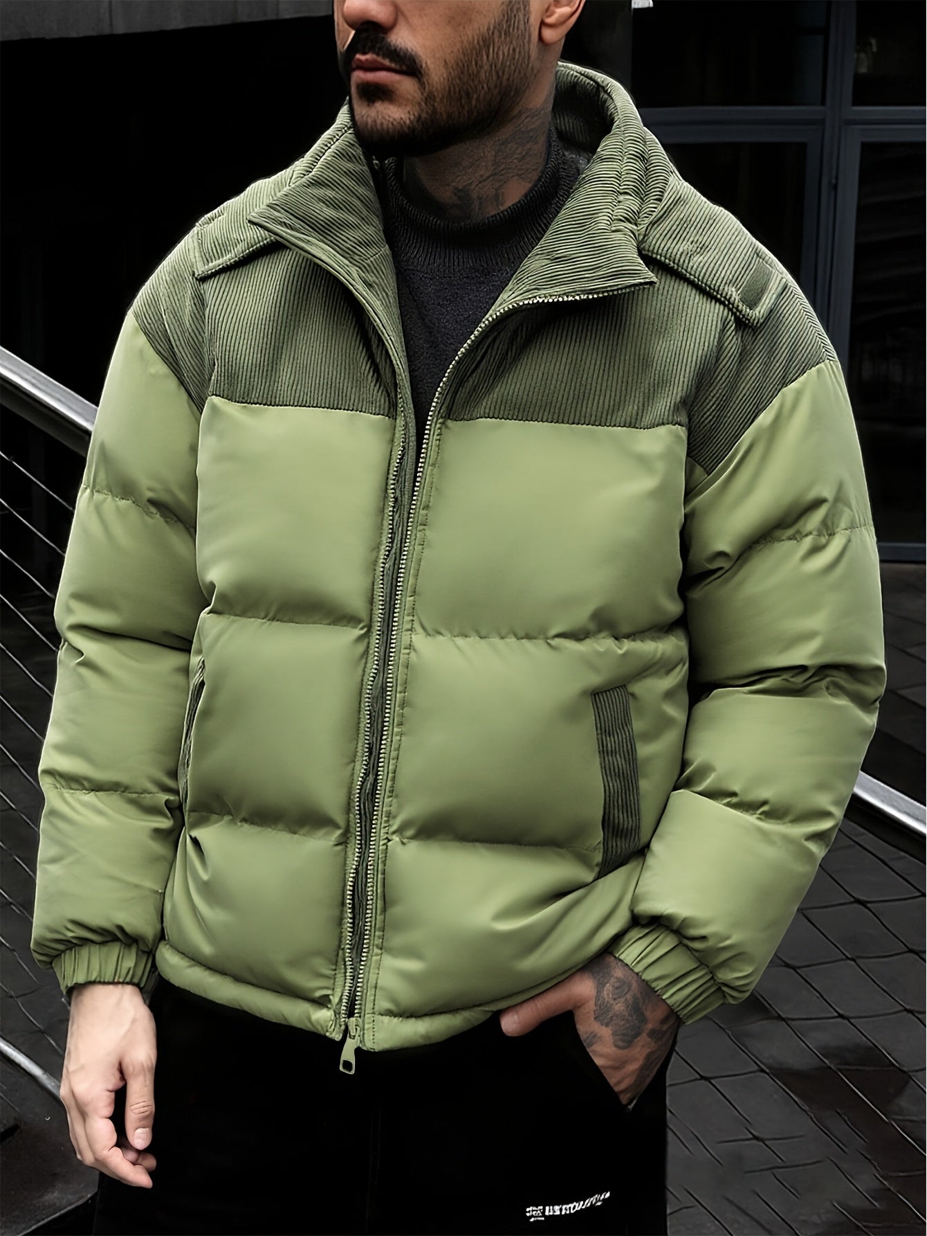 2025 New Product - Men's Winter Warm Jacket - Color-Block Thickened Warm Casual Hooded Jacket - Camping Christmas New Arrival