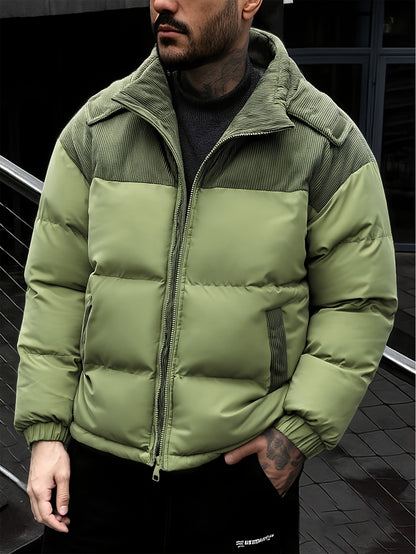 2025 New Product - Men's Winter Warm Jacket - Color-Block Thickened Warm Casual Hooded Jacket - Camping Christmas New Arrival
